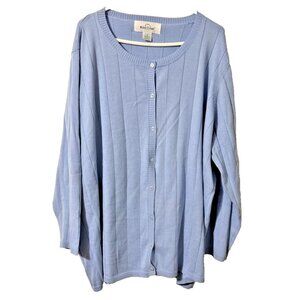Willow Lane Light Blue Button Down Sweater Size 3X NWOT